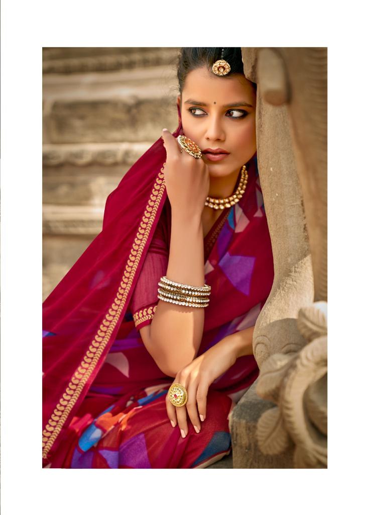 Kashvi Virasat Fancy Wear Georgette Printed Stylish Saree Collection